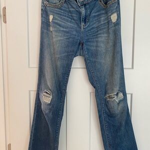 White House Black Market Blue Slim Crop Jeans